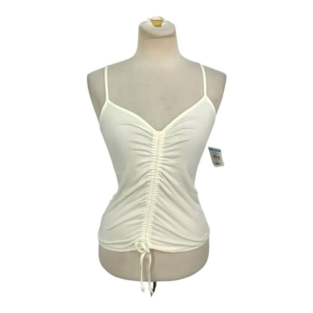 Freshman Cinch Front Tank Top White Size Medium NWOT